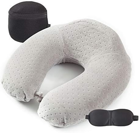 Възглавница за шията, за да пътуват в самолет, облегалката за глава за сън, с пяна с памет ефект за облекчаване на болката