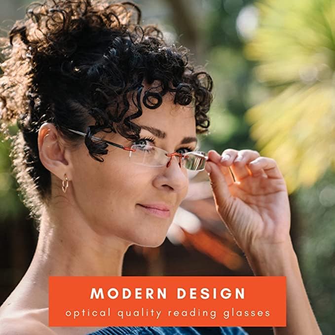 Сгъваеми Очила за четене MicroVision Optical Executive Без Рамки В Компактен Калъф За жени и Мъже, Тънки, Леки Преносими