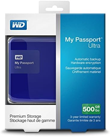 Ултрапортативен външен твърд диск WD 500GB Blue My Passport - USB 3.0 - WDBWWM5000ABL-NESN