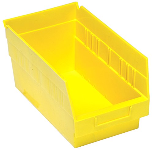 Quantum Storage QSB202YL 30 Опаковки 6-Инчов Висящи Пластмасови контейнери за съхранение на рафтовете, 11-5/8 x 6-5/8 x 6, Жълт