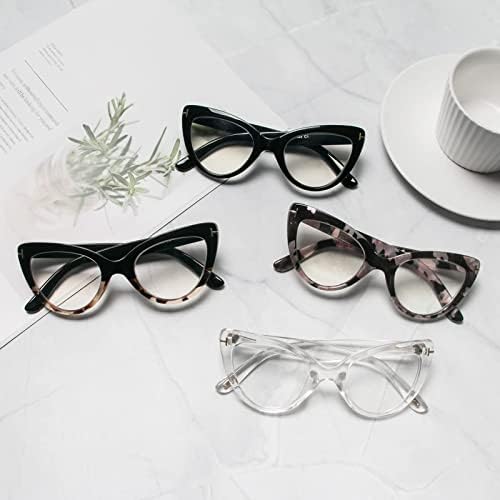 MMOWW Очила Котешко око, сладък модни очила за четене за жени, 4 двойки от 2,0
