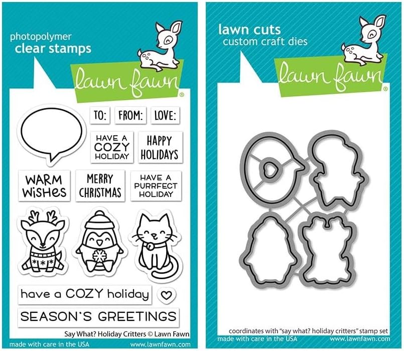 Лужайочный олененок - Какво да кажа? Печати и печати Holiday Critters - Комплект от 2 теми