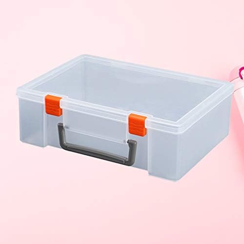 LIANXIAO - Пластмасова Кутия За съхранение, Здрав Правоъгълен Прозрачен Калъф За съхранение, Контейнер с дръжка за Блокове, на Пъзела, Цветни Моливи