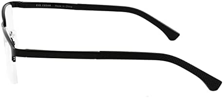 Очила за четене EYECEDAR, 5 комплекти, мъжки, метал полукадровая правоъгълни рамки, прозрачни лещи, извити панти, материал от неръждаема