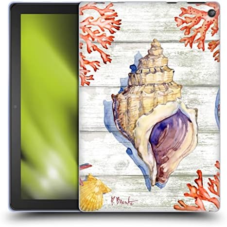 Дизайн на своята практика за главата Официално лицензиран Пол Брентом Bahia Shells Ocean Soft Gel Case, който е Съвместим с Fire HD 10 (2021)