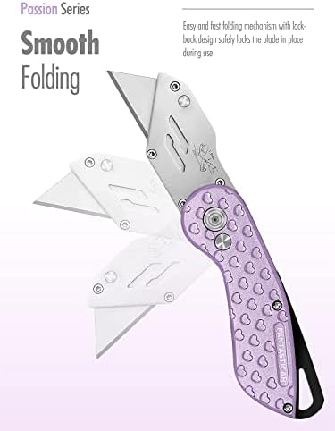Набор от ножове FantastiCAR Fancy Folding Utility с допълнителни остриета (розово и лилаво цветове)
