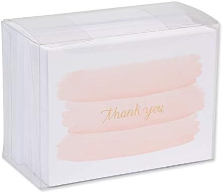 Американски Поздравителни картички с Благодарностями в Пликове, Розови мазки на четката (50 броя)