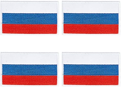 4 бр. Ленти с руски флаг, Бродирани нарукавная обогатяване с плетене на една кука и линия, флаг, Тактически Ленти за раници, шапки,