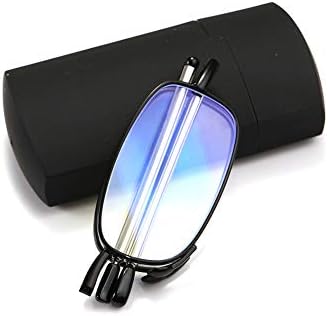 Портативни Сгъваеми Очила за четене с Футляром, Блокиране на Синя светлина, Компактни Сгъваеми Джобни Ридеры (2,50 Диоптър)