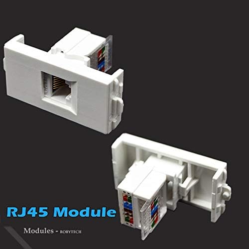Стенни панела с конектор USB-зарядно устройство за 2 x 2.1 A + Съединители CAT5E Keystone Modular Ethernet Jack Съединители Бели Декоративни лицеви панели за Монтиране на устройство за ?