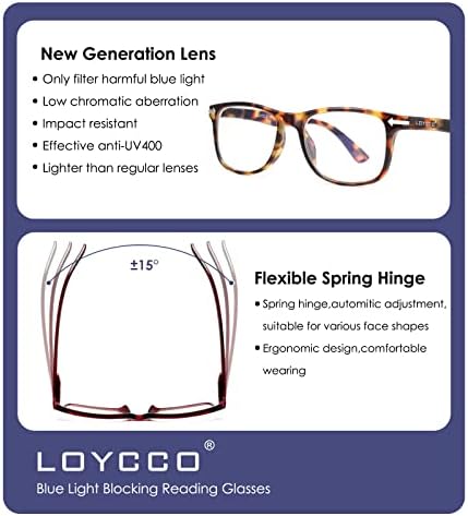 Loycco Blue Light Блокер Очила за Жени И Мъже, Защитни Очила От Пренапрежение на Очите, Компютърни Игри Точки