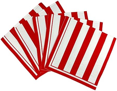 100 Опаковки Червени и Бели Хартиени Салфетки за Карнавала, на Коледа, на Празници, на Вечеря, Пикник, партита по повод рождения Ден на