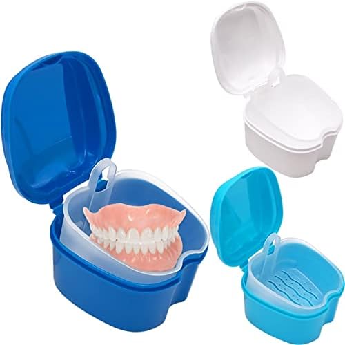 ALLMRO Кошница За Съхранение на Зъбни Протези Кутия За Баня Органайзер Кутия За Съхранение на Вставных на Зъбите с Контейнер за Течност за