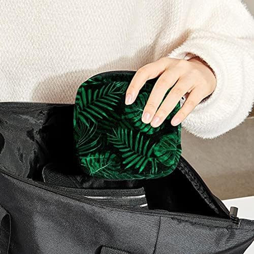 Чанта за съхранение на Хигиенни Подложки, Калъф за Купата на Менструална, Органайзер за женските Тампони-Тампони, Растение със Зелени Листа