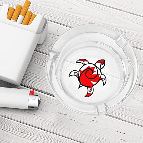 Стъклен Пепелник с Черепаховым флага на Канада за Цигари, Кръгли Пепелници за Домашния офис и Ресторанти