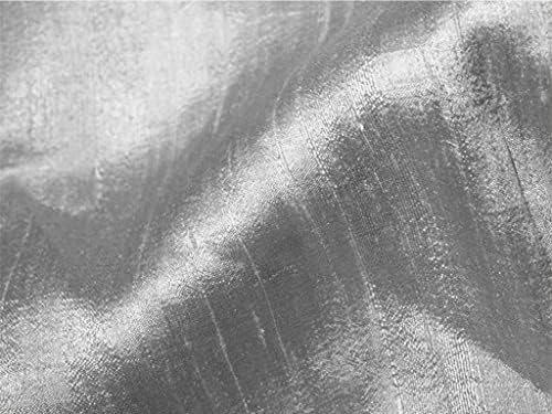 The Design Cart Сребърна однотонная бангалорская копринени тъкани-сурова захар за декоративно и приложно изкуство, занаяти, шевни и други шевни проекти, сватбени рокли, м