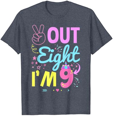 Тениска Peace Out 8 I ' m 9 Years Old 9th честит Рожден Ден За Момче и Момиче