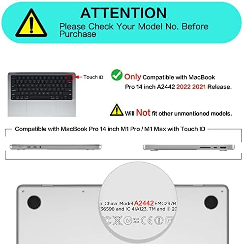MOSISO е Съвместимо с 14-инчов корпус MacBook Pro 2021 2022 година на издаване A2442 M1, чанта-ръкав от неопрен и твърда пластмаса, калъф за клавиатура, защитно фолио за екрана и чант?