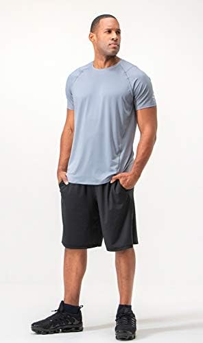 DEVOPS Мъжки Бързосъхнеща Тениска с къс ръкав от 3 опаковки, Защищающая От Слънцето, За Бягане, Спортни тренировки, Активни Ризи