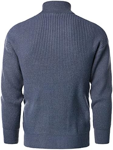 XXBR, Мъжки пуловер-Пуловер с висока воротом от дебела тел, Зимен Пуловер с дълъг ръкав и имитация на шията, Всекидневни Топла Жилетка,