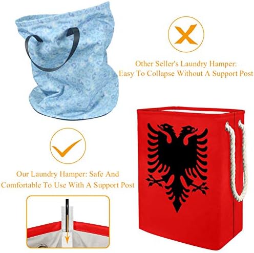 Unicey Знаме на Албания Кошница за дрехи, Сгъваема Кошница за Съхранение на Детска количка
