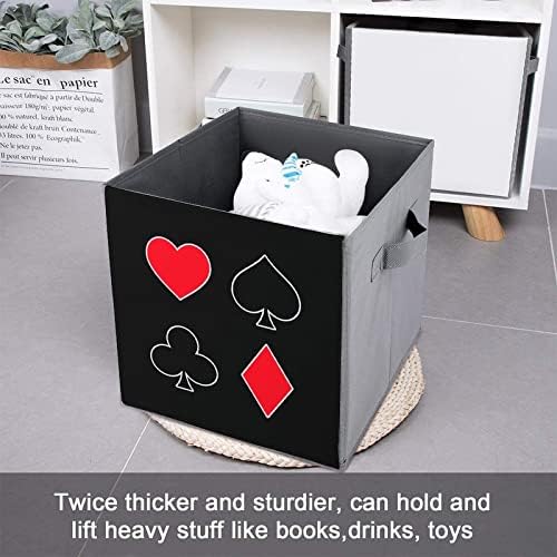 Символи На Покер Карти Сгъваеми Кутии За Съхранение На Кубчета Организатор На Модни Тъканни Кутии За Съхранение На Вмъкване Кубични Кутии 11 Инча