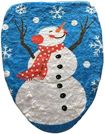 Сезонна украса, Необичайно Коледна украса, Шапка, Снежен човек, Капак за тоалетна, Размер: 48 x 43 вж. (Цвят: Color2)