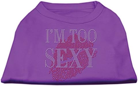 Mirage Стоки за домашни любимци I ' m Too Sexy Тениска за Кучета С Кристали Лилаво Малка - 10