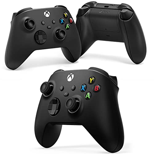 Контролер на Microsoft Xbox (Carbon Black) за Серия X, Серия S, Xbox One, в комплект с играта над ухото слушалки с микрофон, двухпортовой