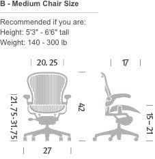 Стол Herman Miller Classic Aeron-алуминиева, размер B