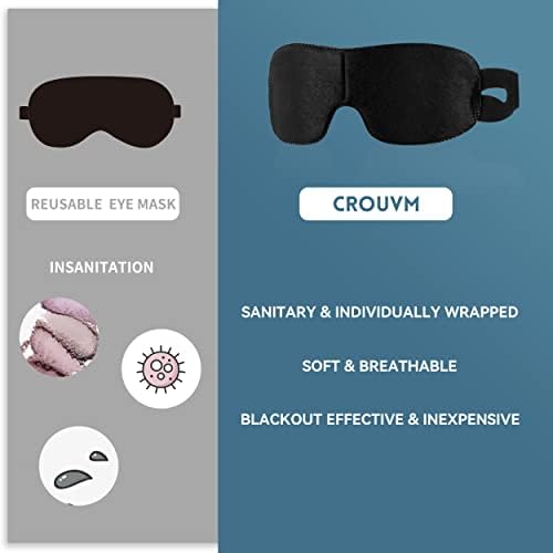 CROUVM Опаковка от 30 Еднократна употреба, Маски за сън, за мъже и жени, Маска за сън с превръзка на очите, Калъф-козирка за