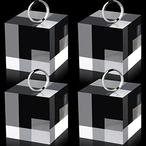 Kigeli 4 Парчета 2x2x2 Инча Акрилни Квадратен Дисплей Блок Прозрачни Акрилни Кубчета Прозрачен Полиран Куб Златар Поставка