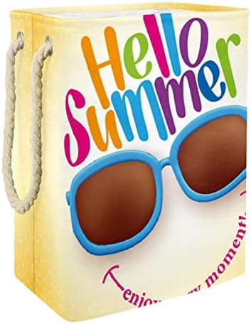 Кошница за дрехи Hello Summer Smile, Сгъваема Правоъгълна Органайзер, Кошница За Дрехи Унисекс За Възрастни, Момичета, Момчета, Водоустойчиви