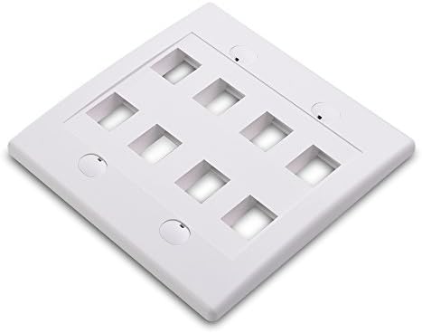 Кабел има значение, определени от UL, 5-Комплектная 8-портов стенни плоча Keystone (стенни плоча Ethernet) бял