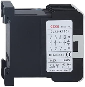 HWGO CJX2-K Мини контактор за променлив ток на Din-шина 3P 3main 1NO/3main 1NC Напрежение на бобината 220 v 50 / 60hz 6A 9A 12A (Цвят: