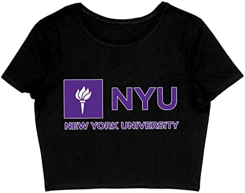 Дамски Укороченная тениска Ню Йоркския университет - Съкратен топ NYU - Готина тениска с графичен дизайн
