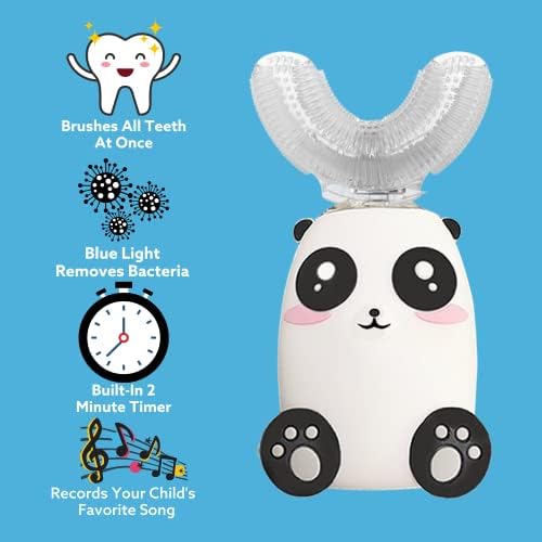 Интерактивна Поющая детска четка за зъби Go Smile Baby BLU Акумулаторна Звукова Електронна четка за Зъби - Водоустойчив U-форма на Вибрираща силиконова четината - Почиства