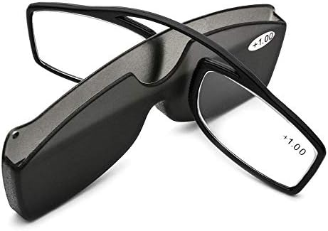 Очила за четене KDAFA, Нови Очила За четене със Скоба за носа TR90, Мини Преносими Очила За Далекогледство С Футляром (1.0)