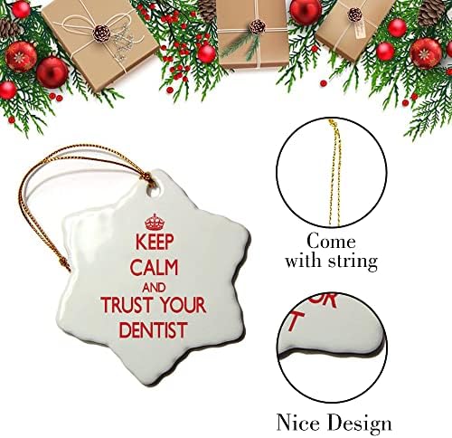 Коледни Украшения във формата на Снежинки, успокой се и се доверете се на вашия Стоматолог, за Украса на Коледна Елха, Висящи Декор, Подарък