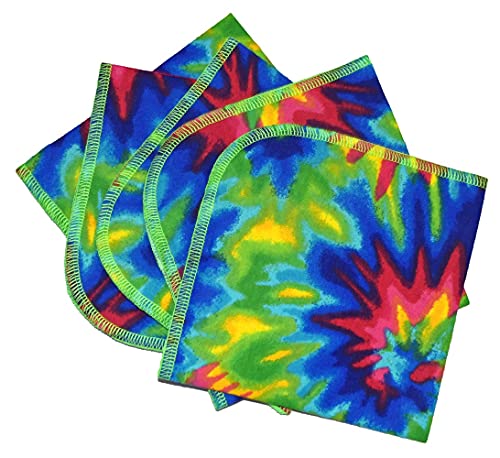 1-Слойна фланелен безбумажные кърпи с принтом 12x12 инча, Комплект от 5 хипи-оцветители за равенство