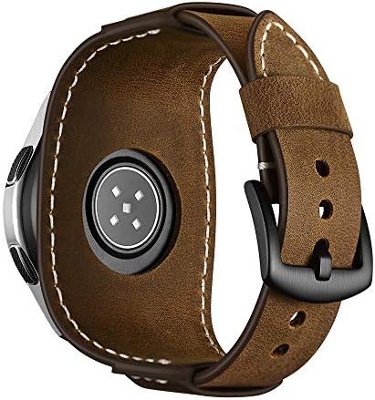 Каишка за часовник с белезници от естествена кожа 22 мм, съвместим с часове ширина на каишка 22 мм, Galaxy Watch 46 mm, Gear