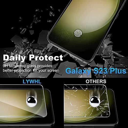 Защитно фолио Micger Galaxy S23 + Plus 【2 + 2 опаковки】 С 2 и с малко пари защитно фолио за обектива на камерата от закалено стъкло, съвместим пръстов отпечатък, лесен за инстал?