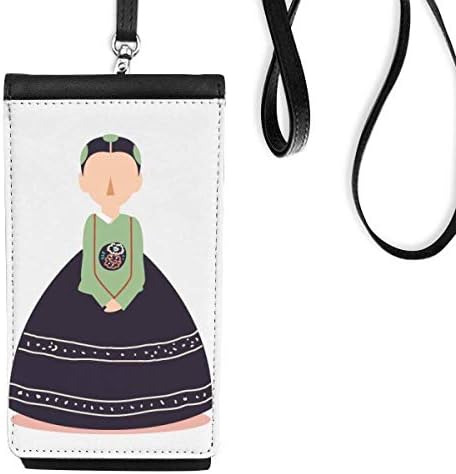 Жена Традиционен обичай в Корея: в Чантата си за телефон, Портфейл за Мобилен Телефон, Черен джоба