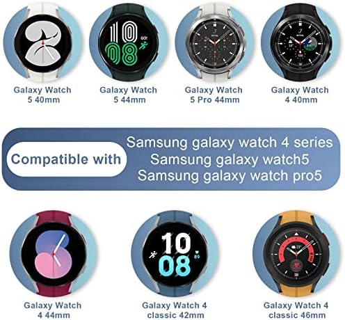 Спортен каишка VeveXiao е Съвместим с Samsung Galaxy Watch 5 pro 45 мм/Watch 4 Classic 42 мм/46 мм, без пропуски, Меки силиконови Сменяеми въжета за Galaxy Watch 5/4, гривна 40 мм/44 мм