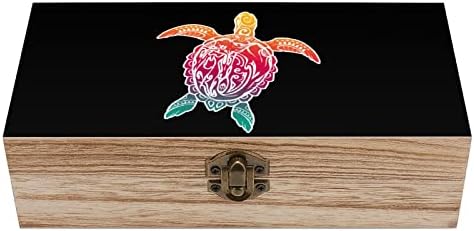 Хавайски Морска Костенурка Хону Дървена Кутия За Съхранение На Настолен Малък Декоративен Органайзер Кутии За Бижута С Капак
