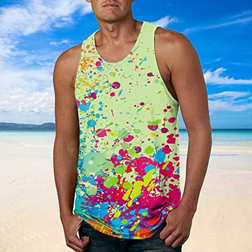 Мъжки ризи Ymosrh, Модни Плажната Спортна Риза В Хавайски Стил, Жилетка с Принтом за Фитнес, Ризи