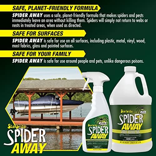 STAR BRITE Spider Away – Безопасно прогонва паяци и други вредители, без да причинява вреда - идеален за използване в гаражи, веранди, докове,