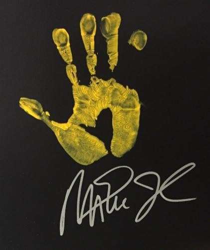 Отпечатък от Ръка Мэджика Джонсън, която се Простира върху Платно 20x36, За Дриблинга Дясно С Подпис на JSA Z05675 - Изкуството на НБА С Автограф