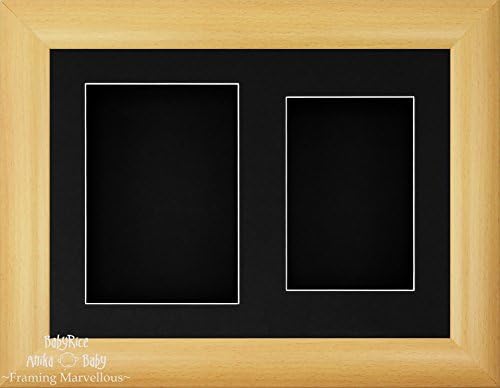 3D-рамка за дисплея на BabyRice 11,5x8,5 с ефект бук / Черно Определяне на 2 дупки, Черна на Задния панел