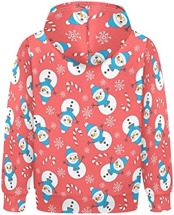 Plaaee/ Детски Пуловер за Момчета и Момичета, Блузи, Коледна Зимна Hoody с Шарките на Снежен човек, Ежедневни Hoody с Качулка